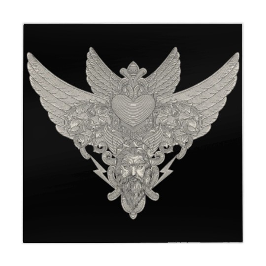 heart with wings, zeus and floral ornament Mahjong Mats