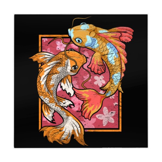 Sakura fish farmer gift Japan Koi carp Mahjong Mats