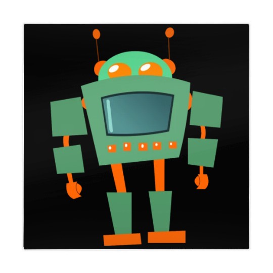 Green And Orange Robot Mahjong Mats