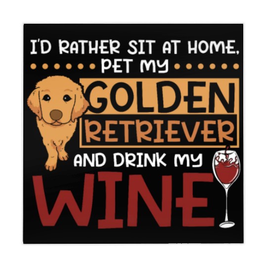 Sit at home pet my golden retriever and drink wine Mahjong Mats