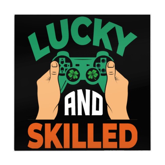 Lucky And Skilled Funny Irish Gamer Video Game Mahjong Mats
