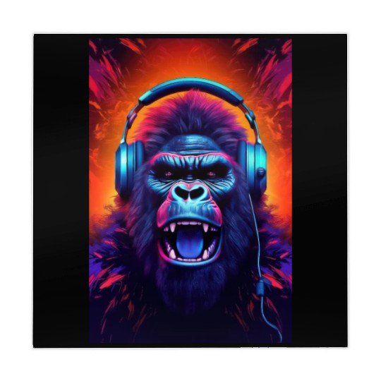 Gorilla Headphones music art Mahjong Mats