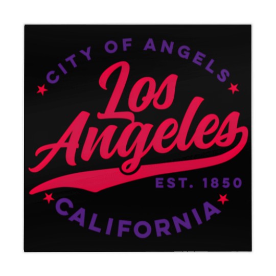Los Angeles City Of Angels California Red Text Mahjong Mats
