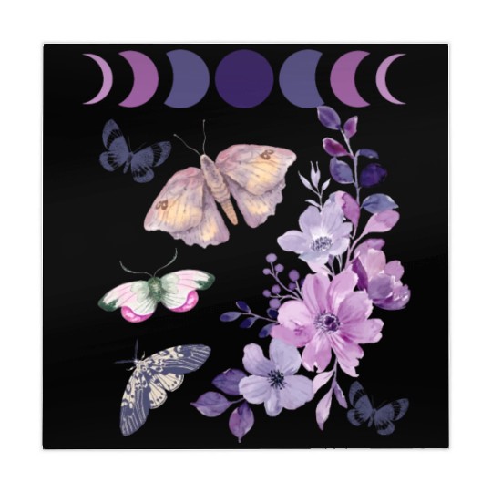 Violet Purple Moon Moth Flower Mahjong Mats