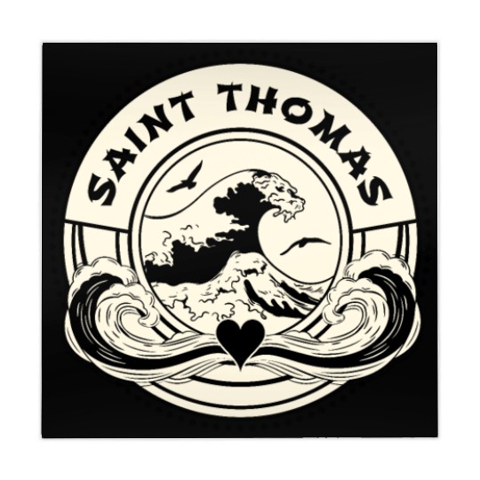 St Thomas Caribbean Sea Japanese Style Waves Mahjong Mats