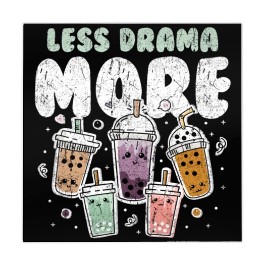 Less Drama More Boba Day Kawaii Bubble Tea Mahjong Mats