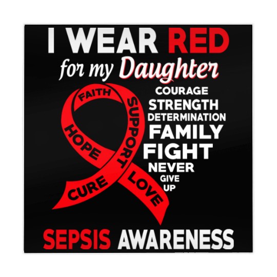 I Wear Red For My Daughter Sepsis Awareness Mahjong Mats