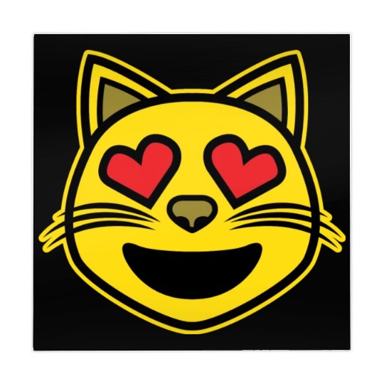 Heart Eyes Smiling Cat Face Funny Feline Lover Mahjong Mats