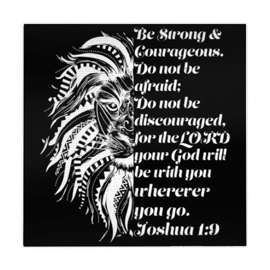 Christian Lion Joshua 19 Be Strong, Courageous Bib Mahjong Mats