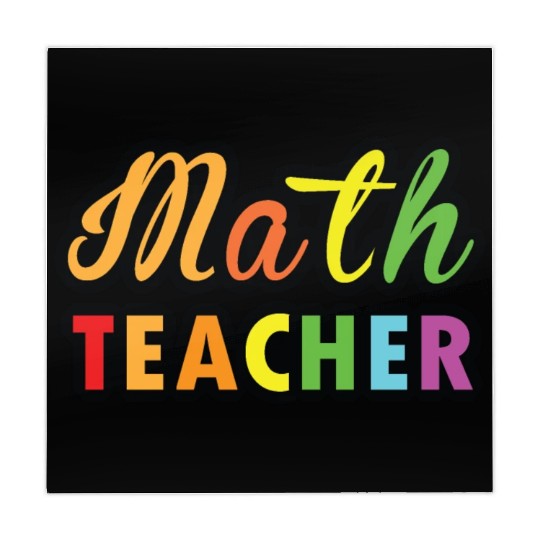 Math Teacher multicolor typography on Products Mahjong Mats