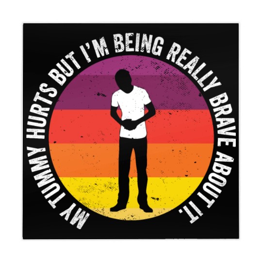 Funny Tummy Ache Survivor My Tummy Hurts Food Mahjong Mats