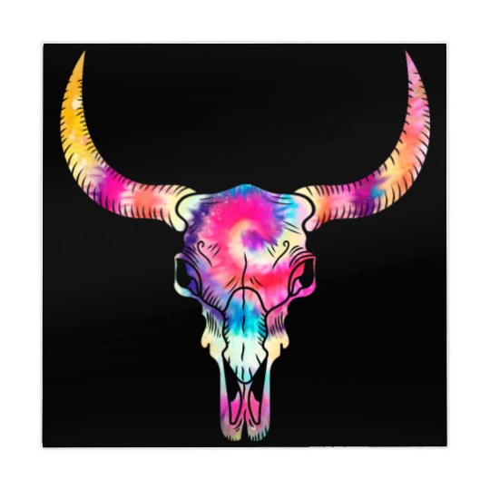 Cow Mahjong Mats, Cow Skull Tie Dye Watercolor Mahjong Mats, Cow