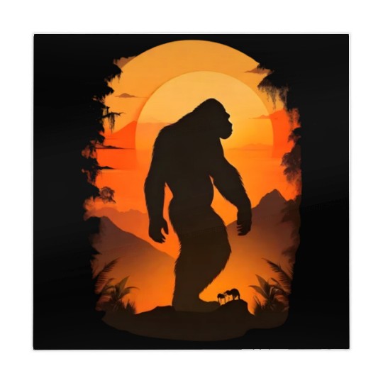 A Sasquatch Silhouette In The North Mahjong Mats