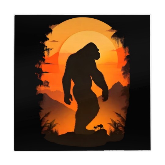 A Sasquatch Silhouette In The North Mahjong Mats