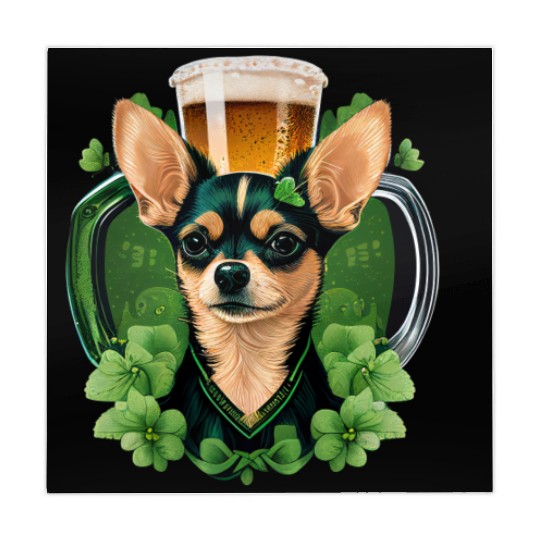 Chihuahua | St. Saint Patricks Day Beer Shamrock Mahjong Mats