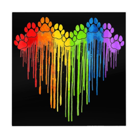 Dog Paws Rainbow Heart Dog Lover Gay Pride LGBT Mahjong Mats