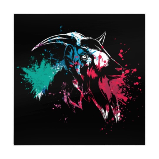 Colerfull Splash Art Farm animals Goat head Mahjong Mats