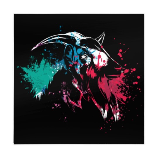 Colerfull Splash Art Farm animals Goat head Mahjong Mats