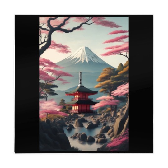 Asia Landscape Serene Mount Fuji Mahjong Mats