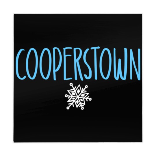 Cooperstown Ny Snowflake Drawing Light Blue Text Mahjong Mats