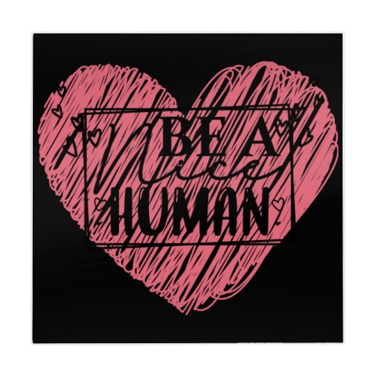 Be a Nice Human Red Heart Artwork - Bold Reminder Mahjong Mats