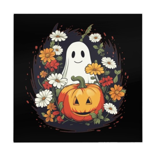 Trick or Treat Halloween Mahjong Mats With Ghost Pumpkin