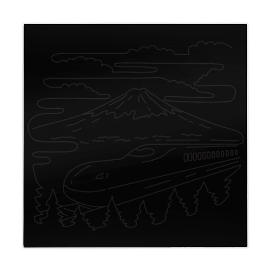 Mount Fuji and Shinkansen Bullet Train in Japan Mahjong Mats