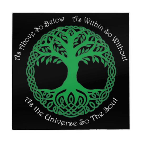 Pagan Celtic Wiccan As Above So Below Green Tree Mahjong Mats