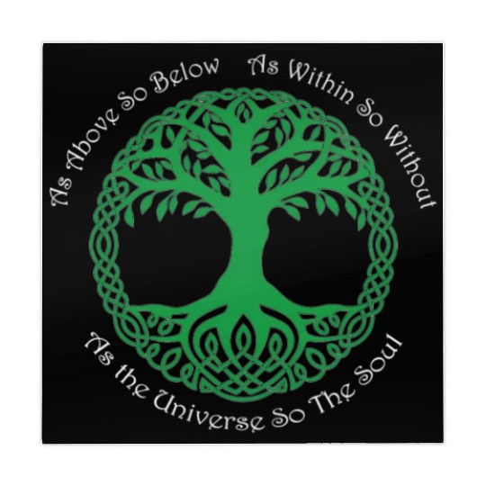 Pagan Celtic Wiccan As Above So Below Green Tree Mahjong Mats