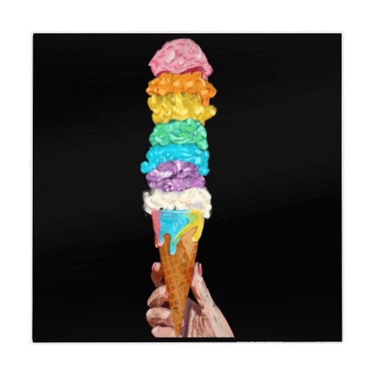 Ice Cream Lover Rainbow Ice Cream Cone Mahjong Mats