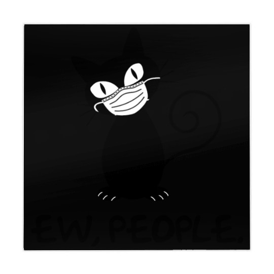 Funny Ew People Black Cat Face Mask Mahjong Mats