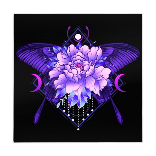 Peony Butterfly geometric tattoo Mahjong Mats