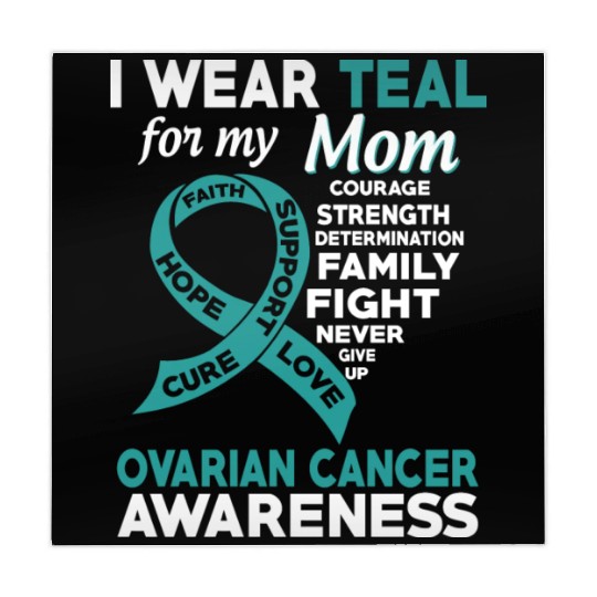 I Wear Teal For My Mom Ovarian Cancer Awareness Mahjong Mats