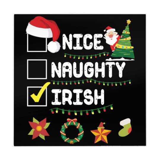 Not Nice Not Naughty Only Irish Merry Christmas Mahjong Mats