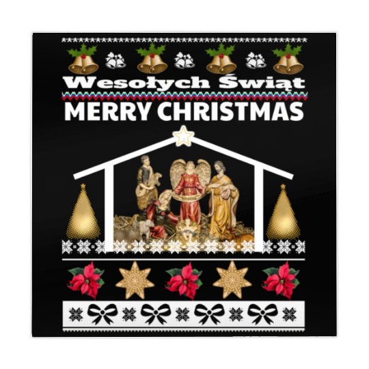 Polish Wesolych Swiat Nativity Scene Jesus Born Mahjong Mats