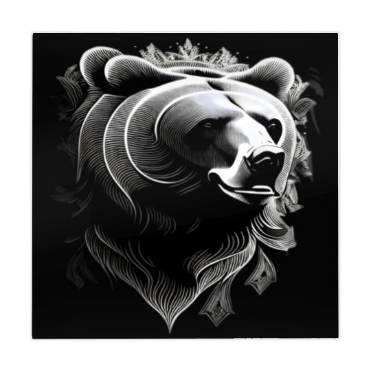 Dark muzzle black and white Mahjong Mats Russian Ornam.