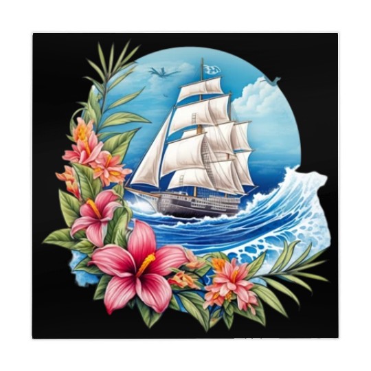 Sailing Ship Sailing Orchids Flowers Sailboat Mahjong Mats