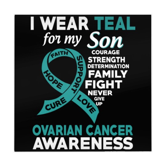 I Wear Teal For My Son Ovarian Cancer Awareness Mahjong Mats