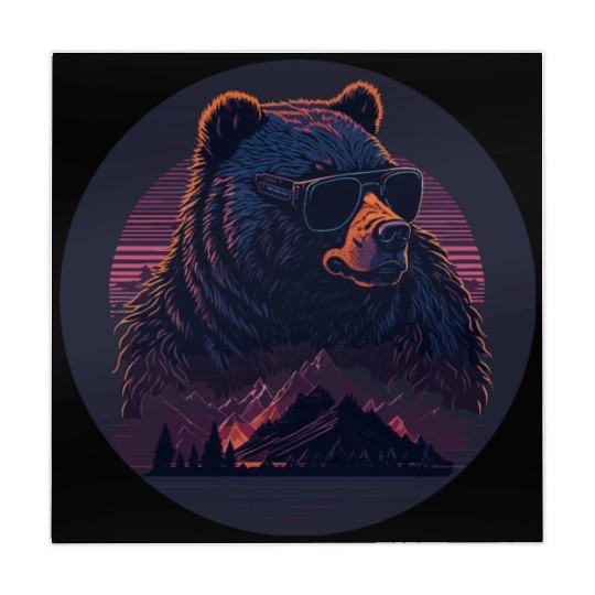 Stylish synthwave Bear Mahjong Mats