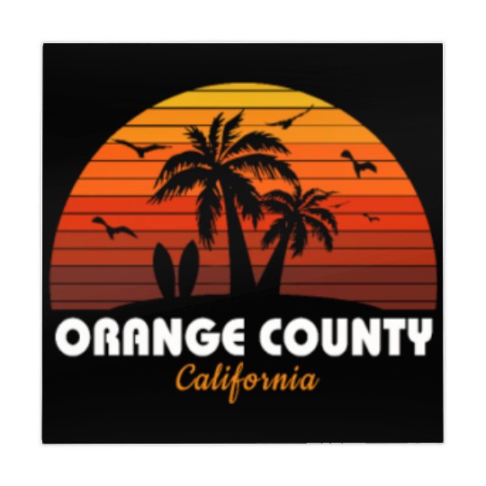 Retro Orange County California Sunset Cool Mahjong Mats