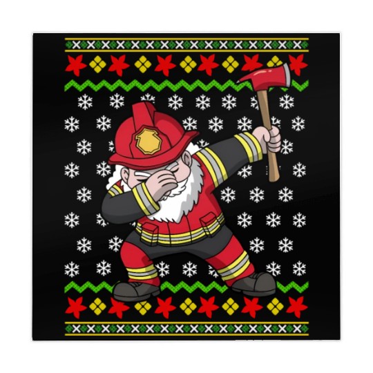 Firefighter Santa Fire Ugly Pattern Mahjong Mats