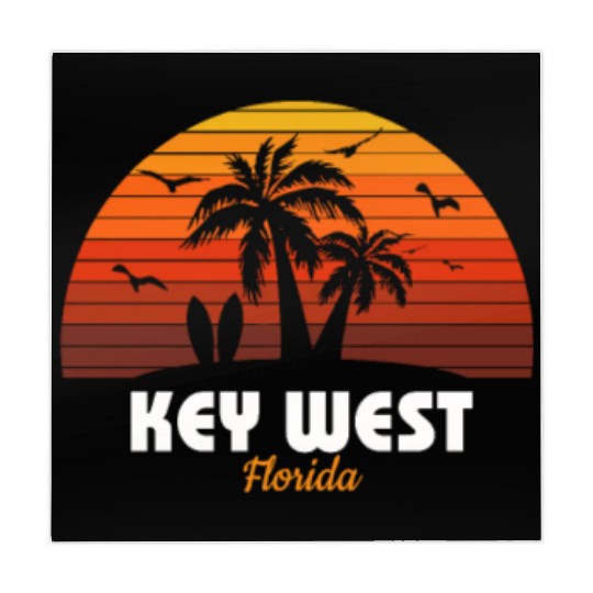 Retro Key West Florida Sunset Cool Vintage Mahjong Mats