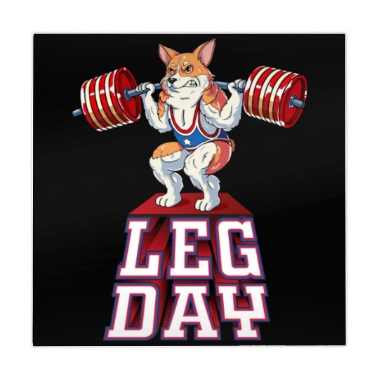 Leg Day Corgi Weight Lifting Squat Gym Mahjong Mats