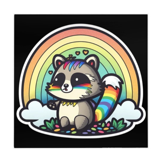 Weird Rainbow Raccoon Mahjong Mats