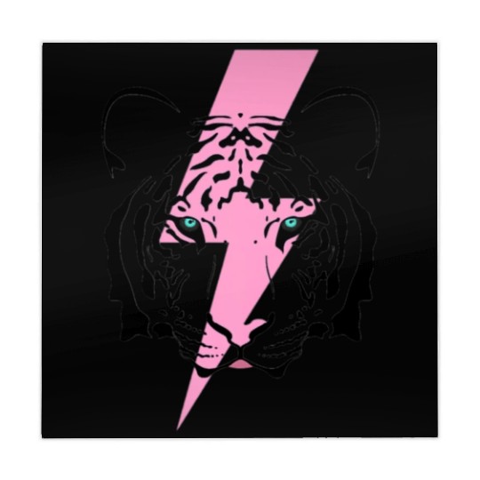 tiger and hot pink lightning bolt premium Mahjong Mats