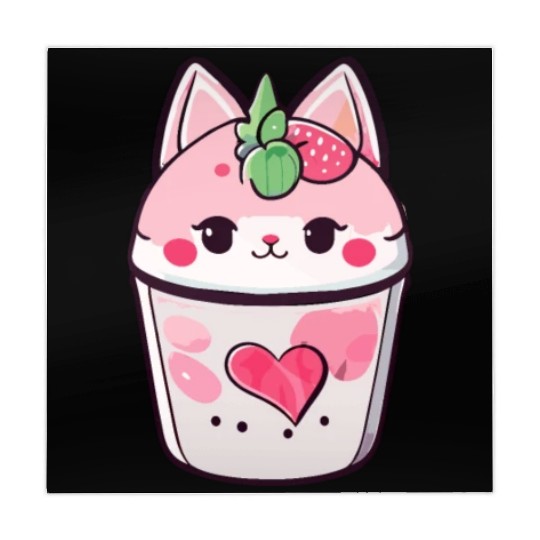 Cat Strawberry Milk Shake Kawaii Mahjong Mats