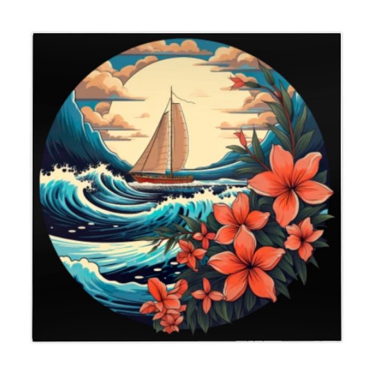 Sailing Ship Sailing Orchids Flowers Sailboat Mahjong Mats