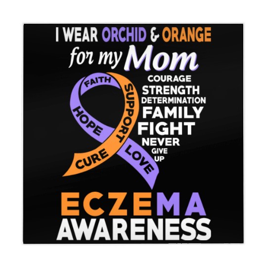 I Wear Orchid Orange For My Mom Eczema Awareness Mahjong Mats