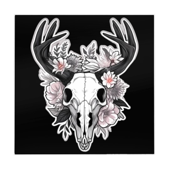 Pastel Goth Floral Deer Skull Mahjong Mats