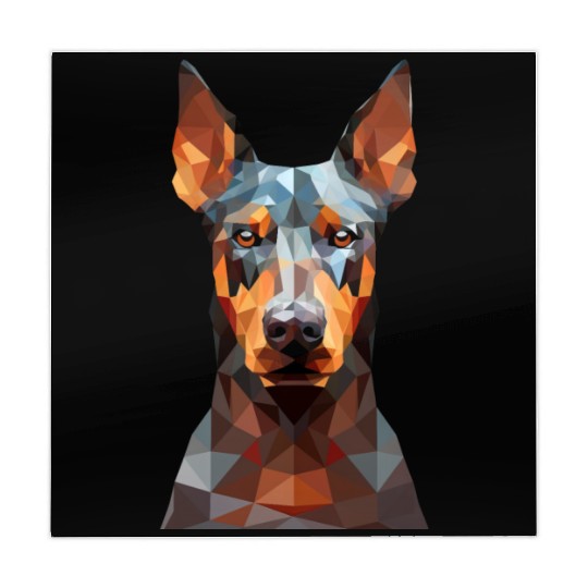 geometric Doberman: Polygon Art Mahjong Mats